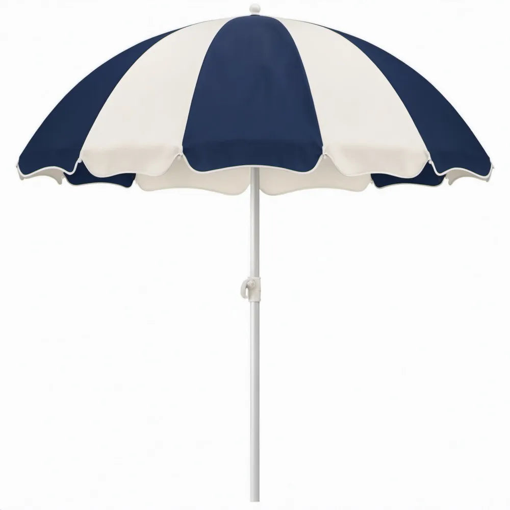 Rond model Ø 180 cm, blauw/crème, polyester doek met stalen stok
