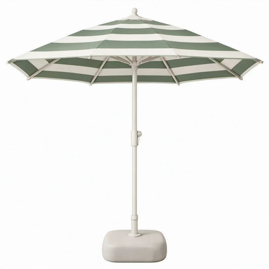 Ronde tuinparasol met voet Ø 270 cm Groen/Wit Polyester Aluminium