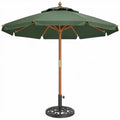 Achthoekige tuinparasol Ø 270 cm met voet, donkergroen